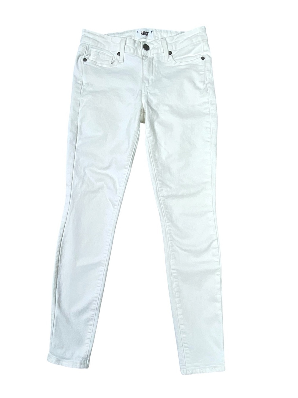 Paige Kylie Crop Jeans Women's 27 White Stretch Slim Fit Low Rise Casual Denim